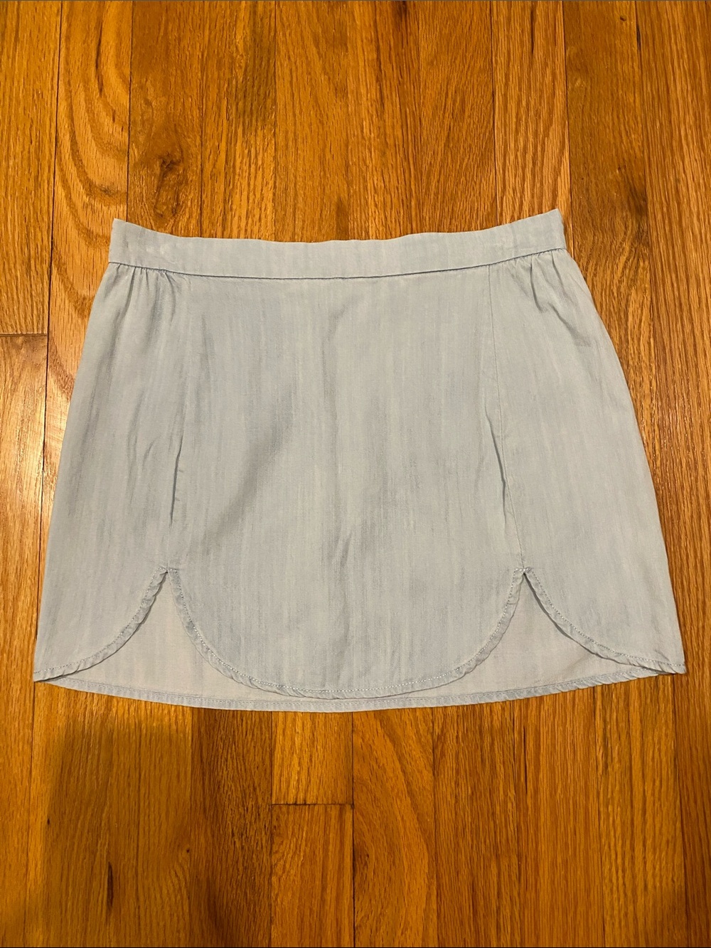 L.A. Hearts Chambray Scalloped Mini Skirt
